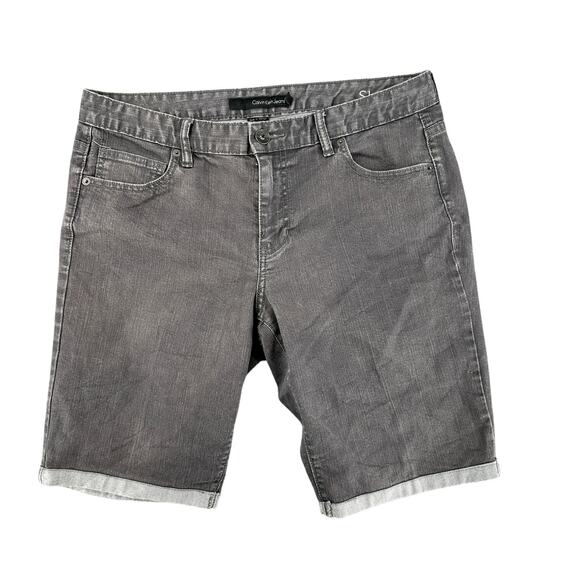 Calvin Klein Pants - Vintage Y2K Calvin Klein Black Denim Jean Shorts Cuffed 12 Petite Cotton Blend
